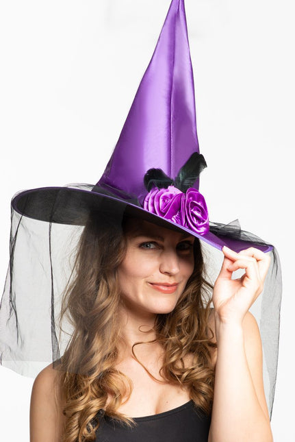 Sombrero de bruja de Halloween Morado