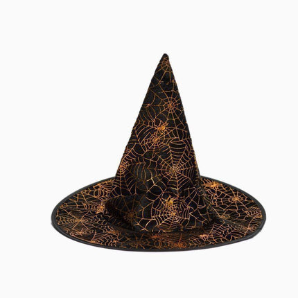 Sombrero de bruja de Halloween Tela de araña negra