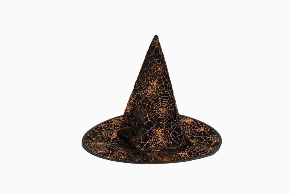 Sombrero de bruja de Halloween Tela de araña negra