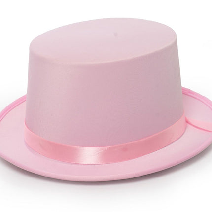 Sombrero Alto Raso Rosa