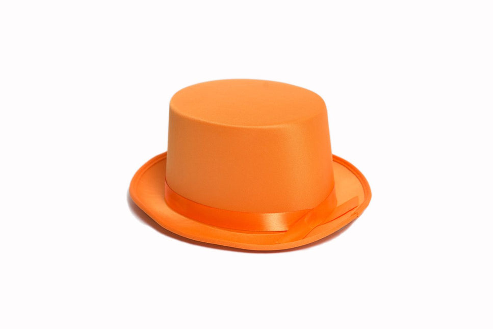 Sombrero Alto Satén Naranja