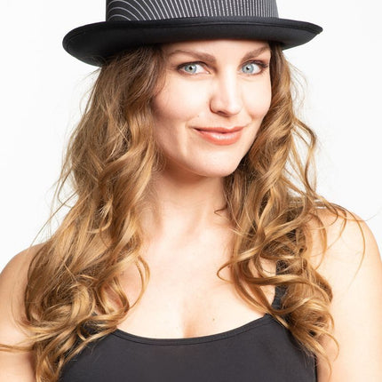 Sombrero Alto Raso Rayas Negro