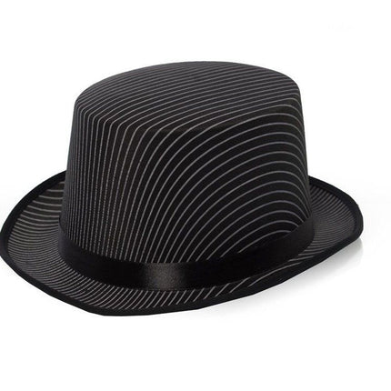 Sombrero Alto Raso Rayas Negro
