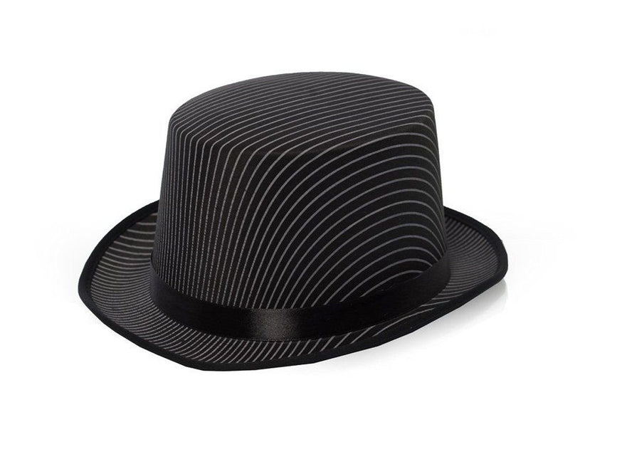 Sombrero Alto Raso Rayas Negro