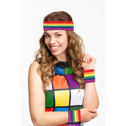 Set Diadema/Brazaletes Arco Iris