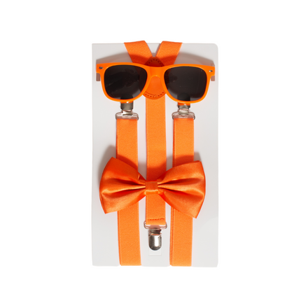 Set Tirantes/Gafas/Huelgas Naranja Neón