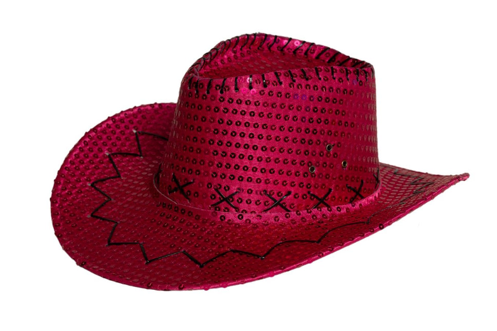 Lentejuelas para Sombrero Vaquero Rosa Neón - Paquete de 6
