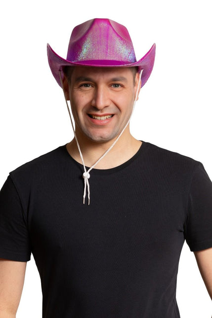 Sombrero Vaquero Rosa Neón Brillante - Lote de 6