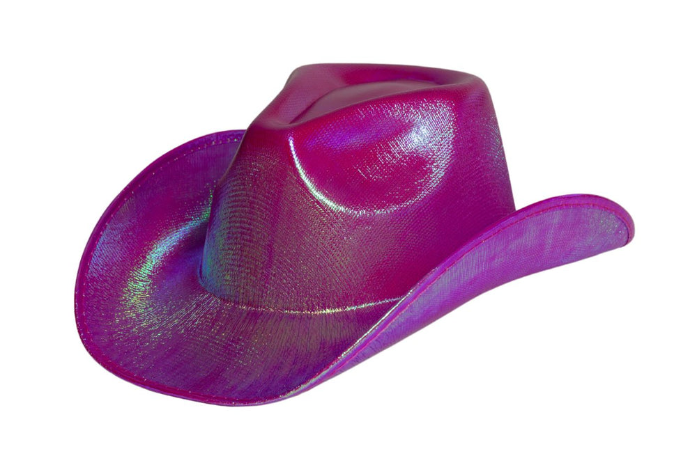 Sombrero Vaquero Rosa Neón Brillante - Lote de 6