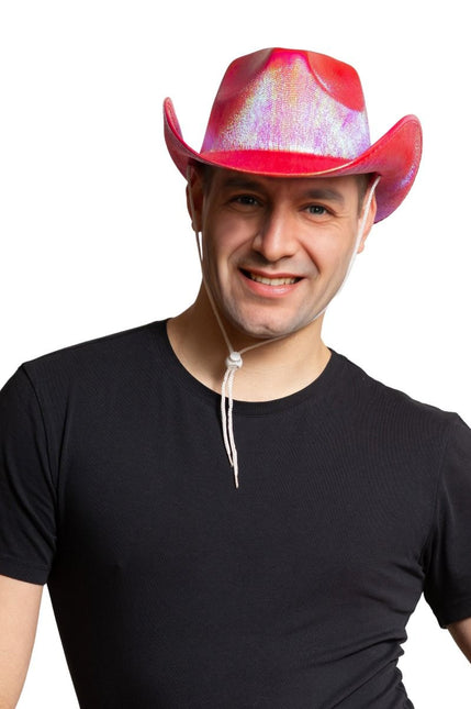 Sombrero Vaquero Rojo Brillante - Lote de 6