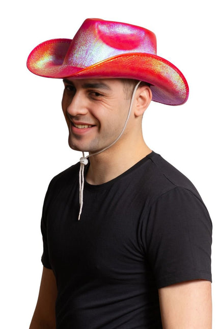 Sombrero Vaquero Rojo Brillante - Lote de 6