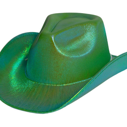 Sombrero Vaquero Verde Brillante - Lote de 6