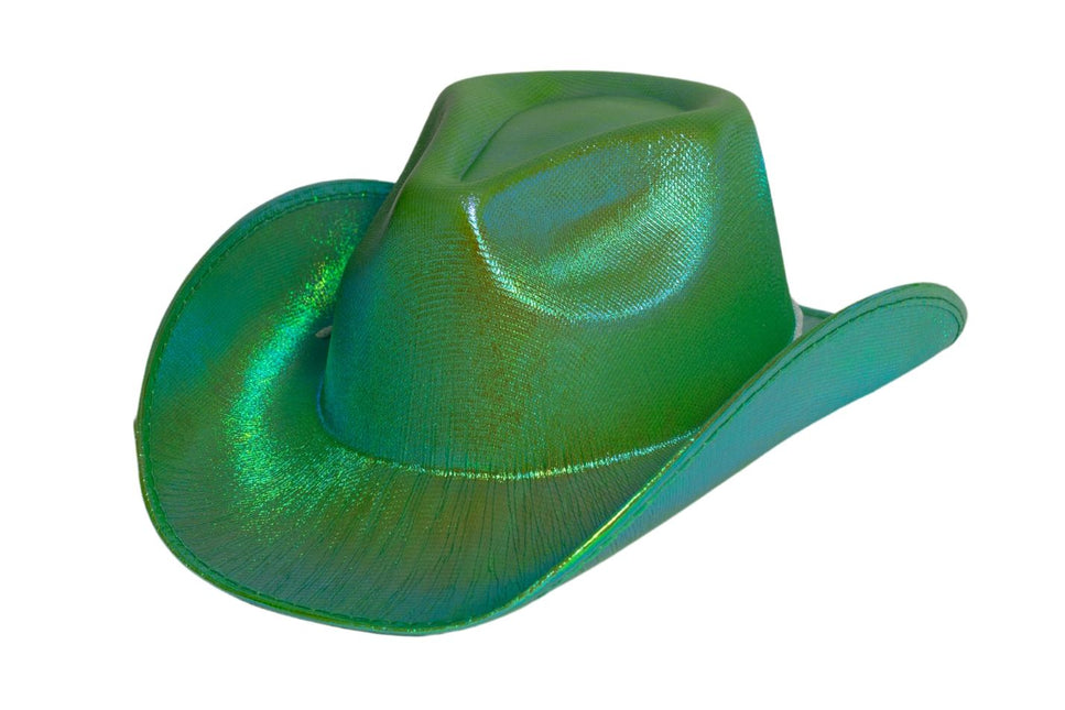 Sombrero Vaquero Verde Brillante - Lote de 6