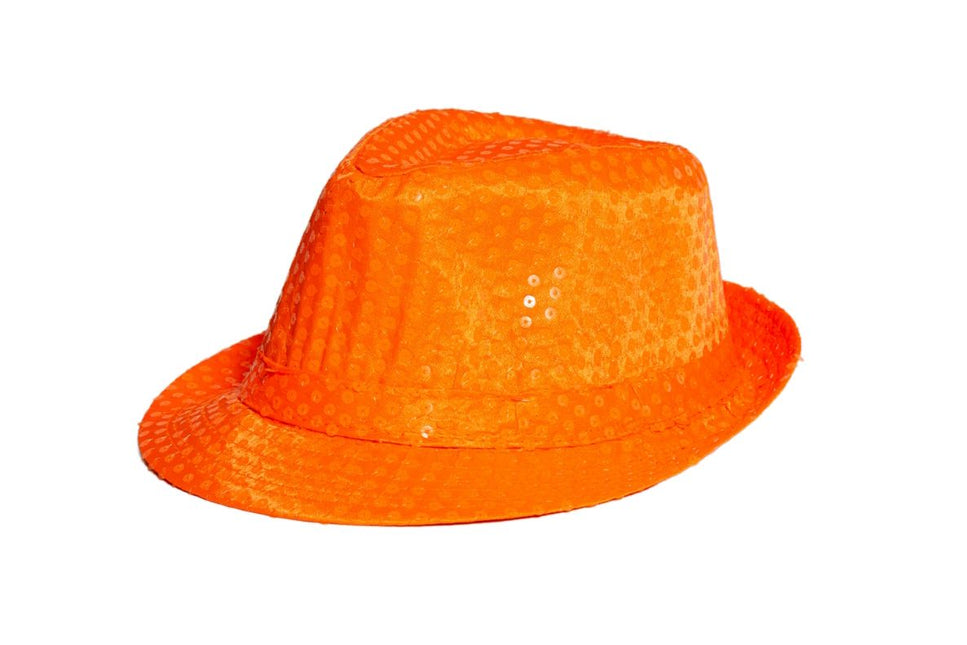 Gorro Lentejuelas Naranja Neón - Lote de 6