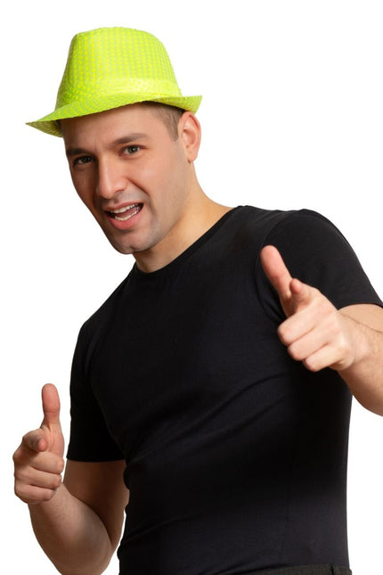 Gorro Lentejuelas Verde Neón