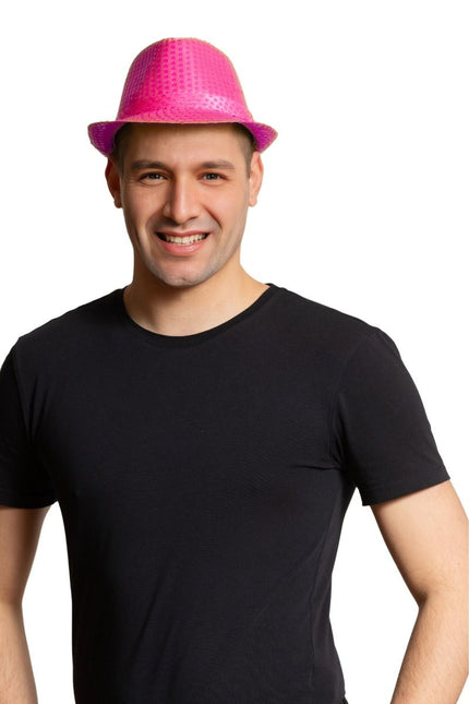 Gorro Lentejuelas Rosa Neón - Lote de 6