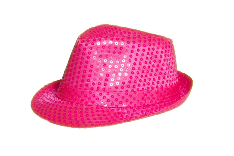 Gorro Lentejuelas Rosa Neón - Lote de 6