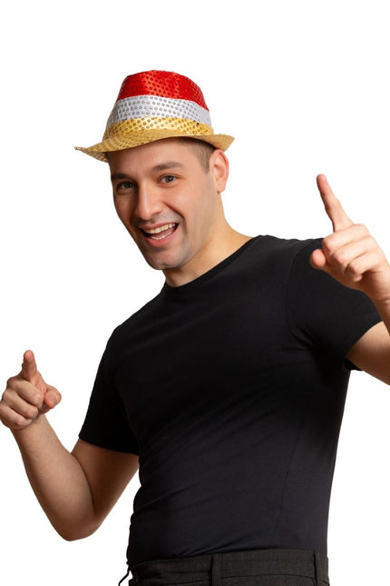 Gorro con lentejuelas Rojo/Blanco/Amarillo - Lote de 6