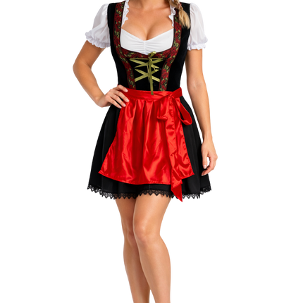 Vestido dirndl rojo para el Oktoberfest «Rosalie»