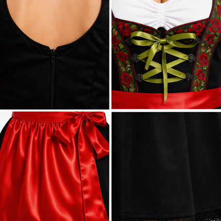 Vestido dirndl rojo para el Oktoberfest «Rosalie»