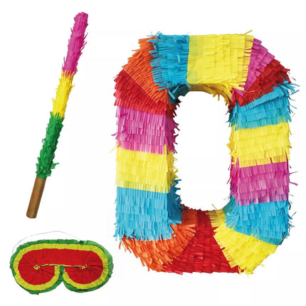 Piñata con el número 0, juego de 3 piezas, 45 cm