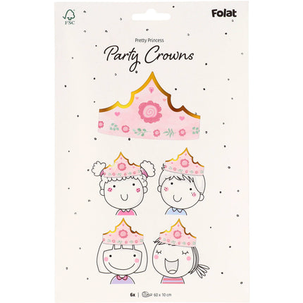 Corona Princesa Rosa 60cm 6pcs
