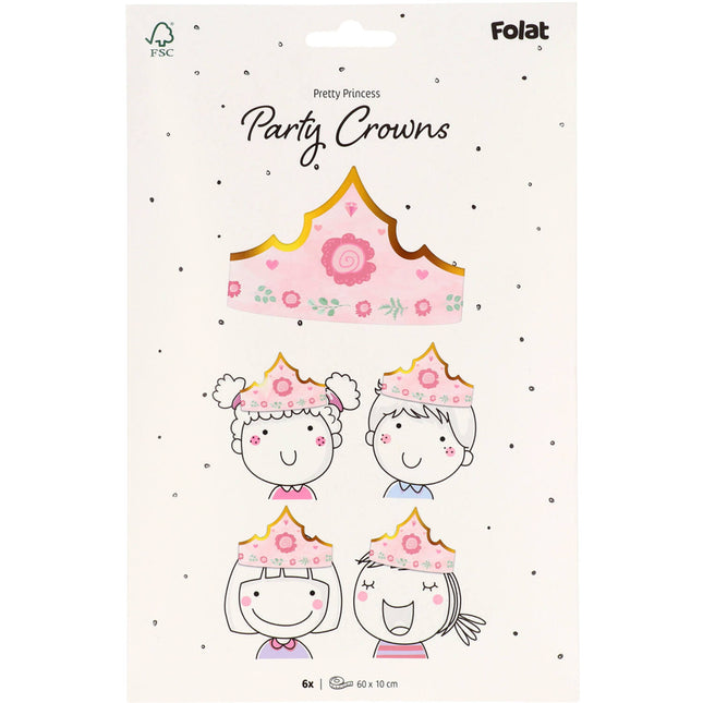 Corona Princesa Rosa 60cm 6pcs