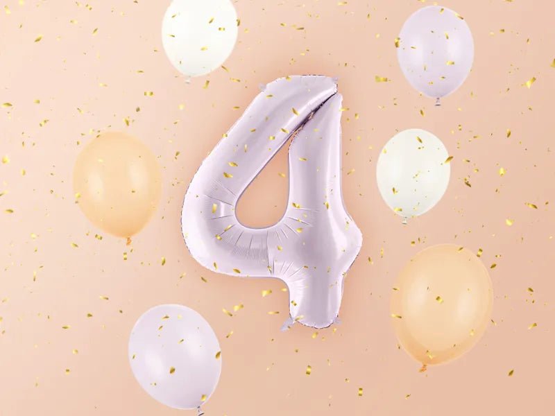 4 Jaar Cijfer Ballon Paars Leeg 72cm van Partydeco koop je bij Partywinkel