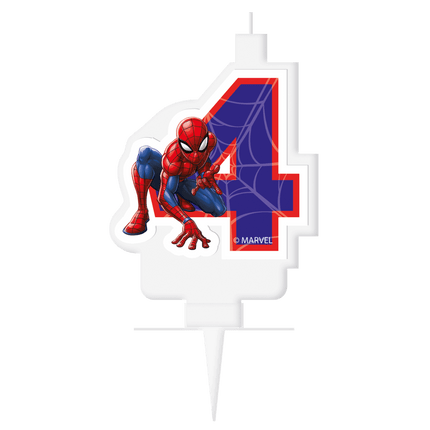 4 Jaar Kaars Spiderman van Procos koop je bij Partywinkel
