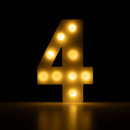 4 Licht Cijfer 16,5cm van Paper Dreams koop je bij Partywinkel