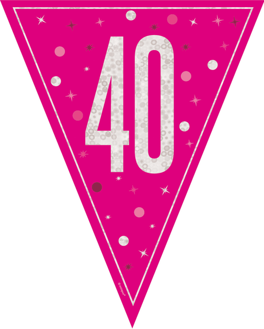 40 Jaar Slinger Roze 2,5m van Unique koop je bij Partywinkel
