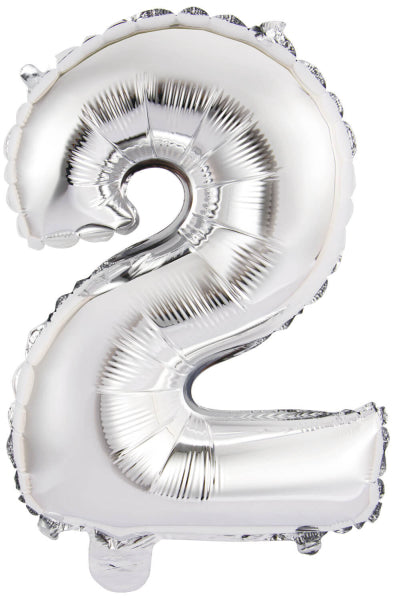 Globo de aluminio - Mini Figura 2 - Plata - 34 x 24 cm