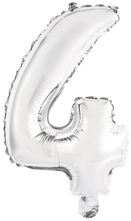 Globo de aluminio - Mini Figura 4 - Plata - 35 x 23 cm