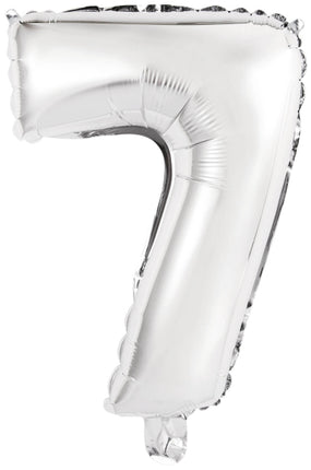 Globo de aluminio - Mini Figura 7 - Plata - 35 x 24 cm