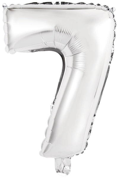 Globo de aluminio - Mini Figura 7 - Plata - 35 x 24 cm