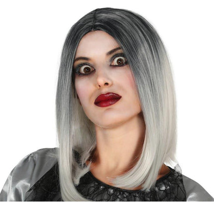 Peluca Halloween Rubio Gris