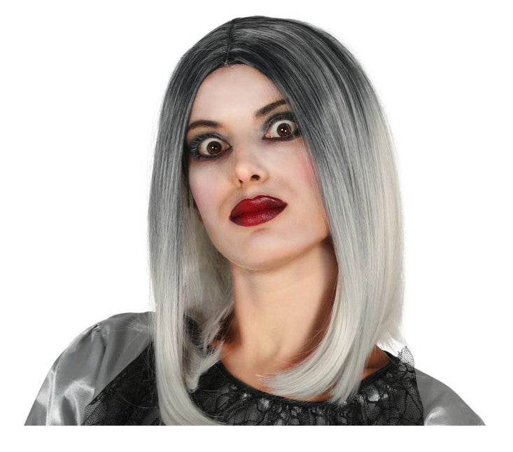 Peluca Halloween Rubio Gris