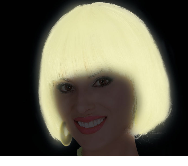 Peluca de Halloween Bob que brilla en la oscuridad