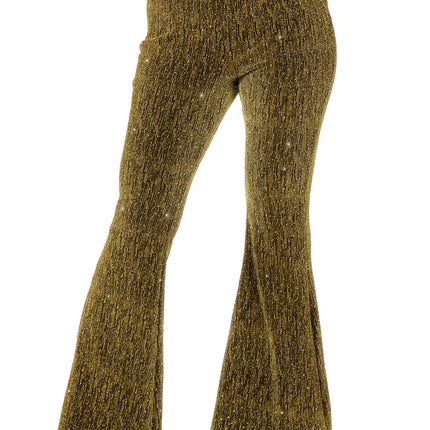 Pantalones acampanados glitter dorados