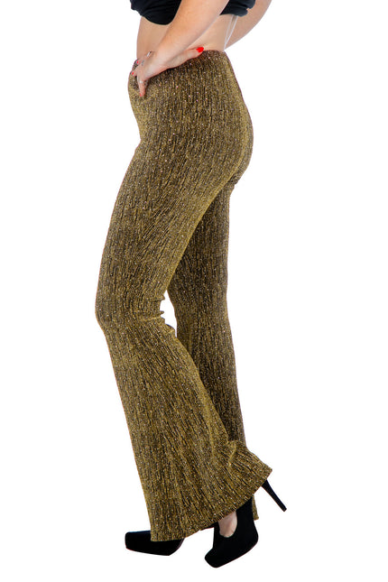 Pantalones acampanados glitter dorados