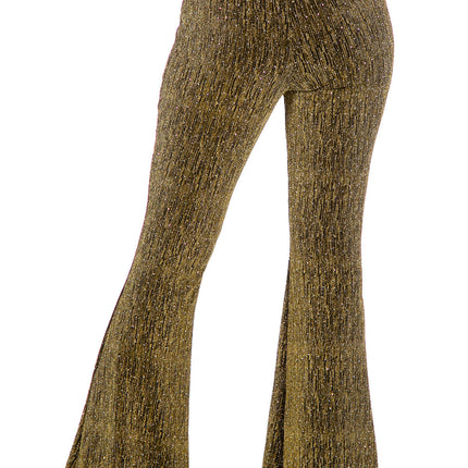 Pantalones acampanados glitter dorados