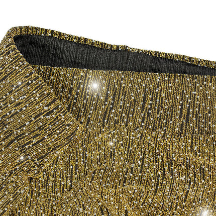Pantalones acampanados glitter dorados
