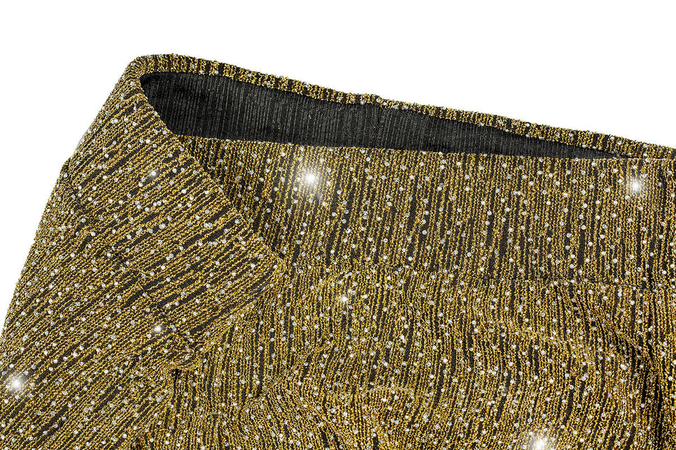 Pantalones acampanados glitter dorados