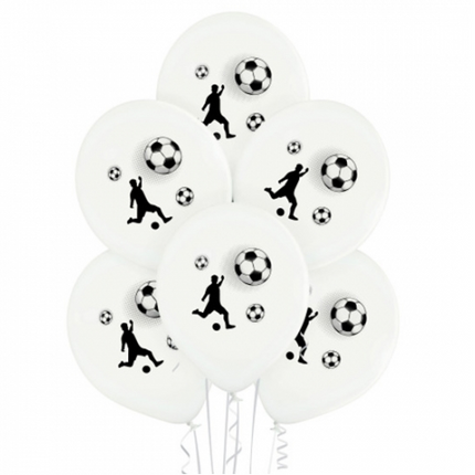 Globos de fútbol blancos, 30 cm, 10 unidades