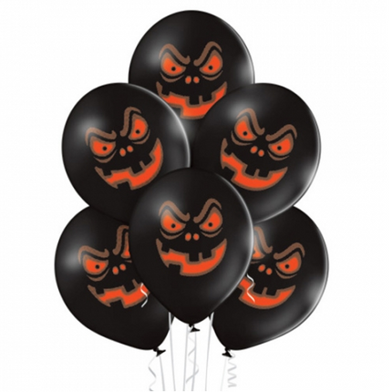 Globos de Halloween negros con forma de calabaza, 30 cm, 10 unidades