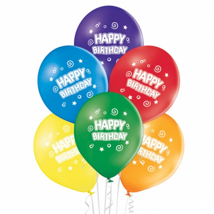 Globos de colores «Happy Birthday», 30 cm, 10 unidades
