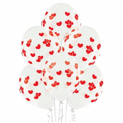 Globos con forma de corazón, rojos, 30 cm, 10 unidades