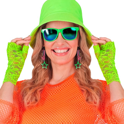 GUANTES ENCAJE VERDE NEÓN