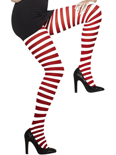 Medias de rayas rojas y blancas