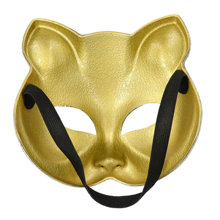 Media máscara Disco Cat dorada